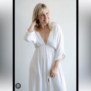 Maxi Dress with Bell Sleeves and Empire Waist